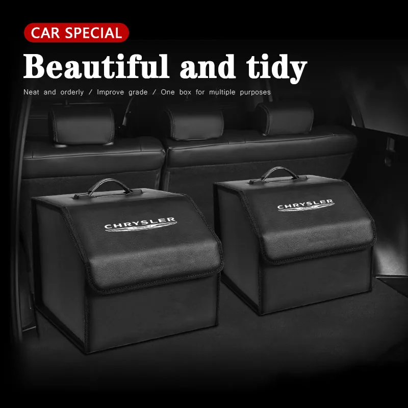 Leather Material Car Interior Trunk Storage Bag Organizer Box For Chrysler 300c Pacifica PT Cruiser Grand Country Voyager