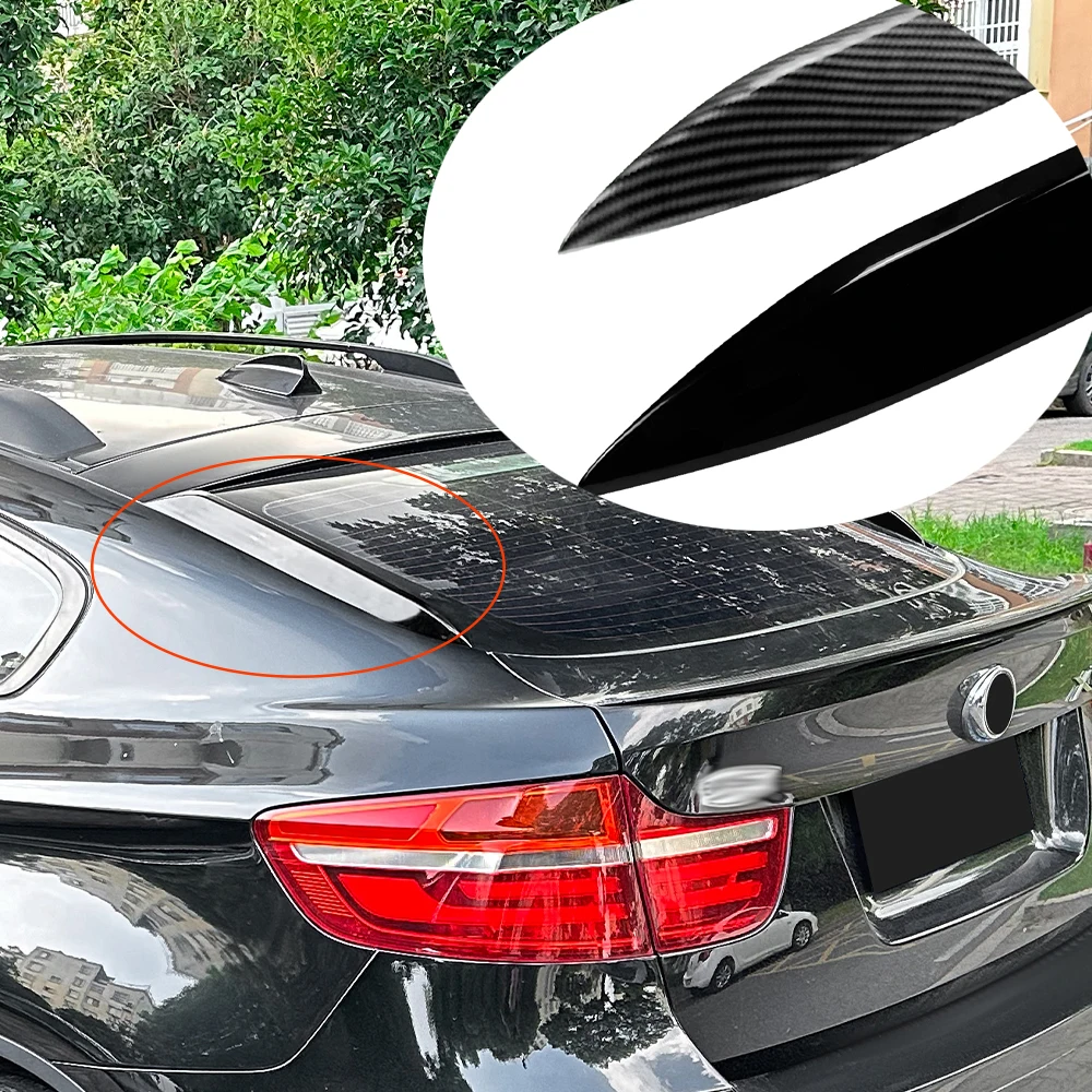 For BMW X6 E71 2008-2014 Glossy Black Trunk Lid Window Rear Side Wing Spoiler High Quality ABS Plastic Modification Car Body Kit