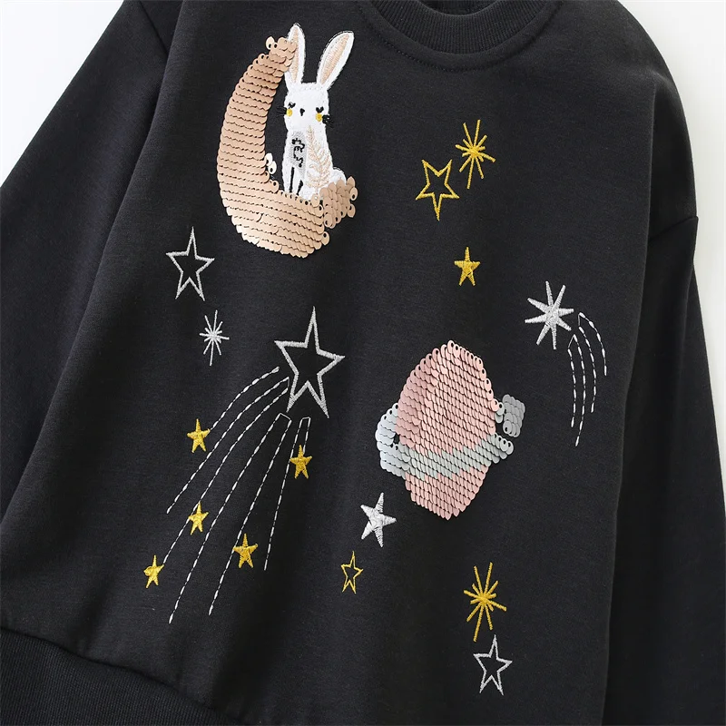 Jumping Meters 2-7T Bunny Moon  Girls Clothing Sets Kids Suits 2 Pcs Sweatshirts + Leggings Baby Costume Autumn Kids Outfits