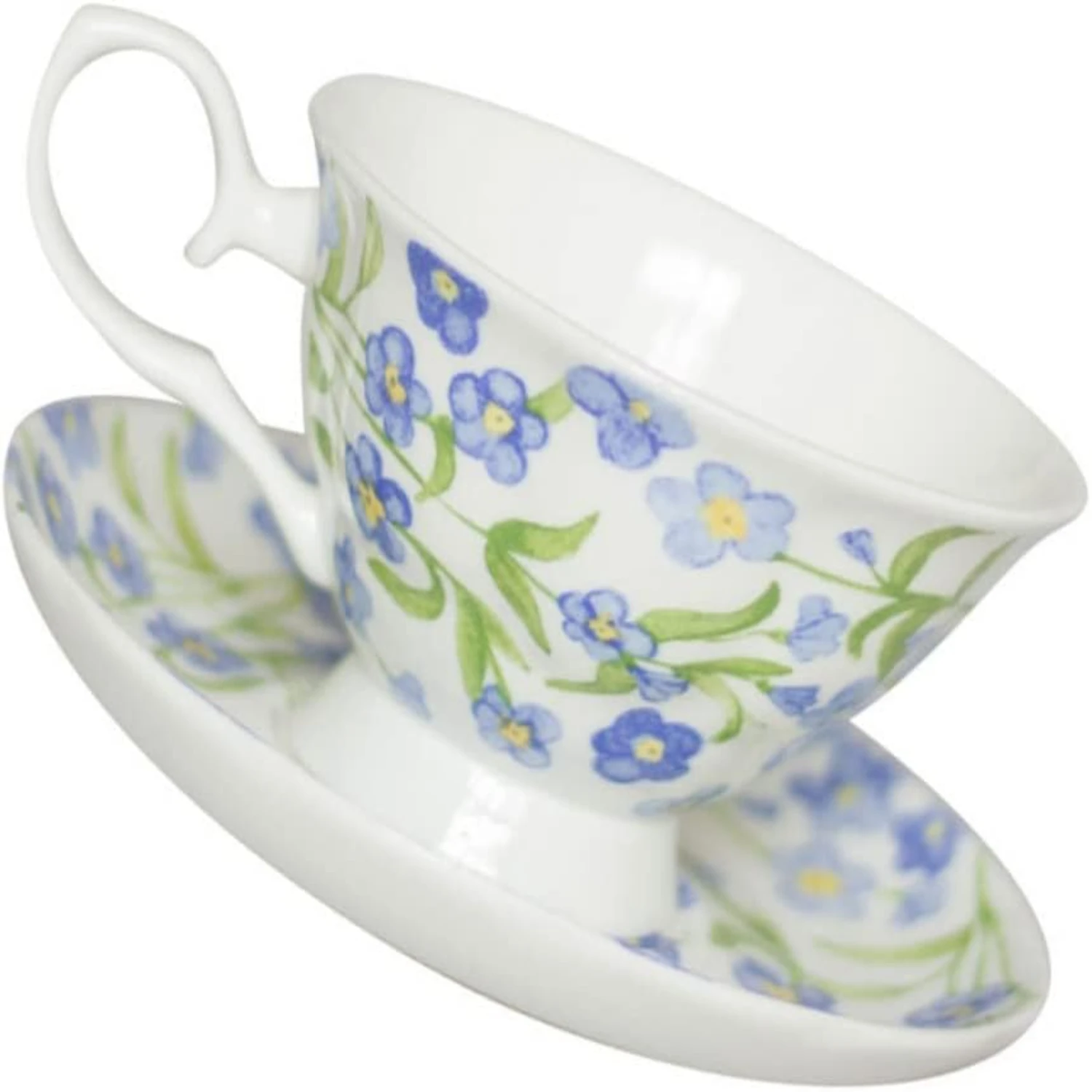 Elegant, Stunning, and Stylish High-Quality Ceramic Coffee Cup and Saucer Set - Includes Enamel Tea Cup, Ceramic Milk Cup, and E