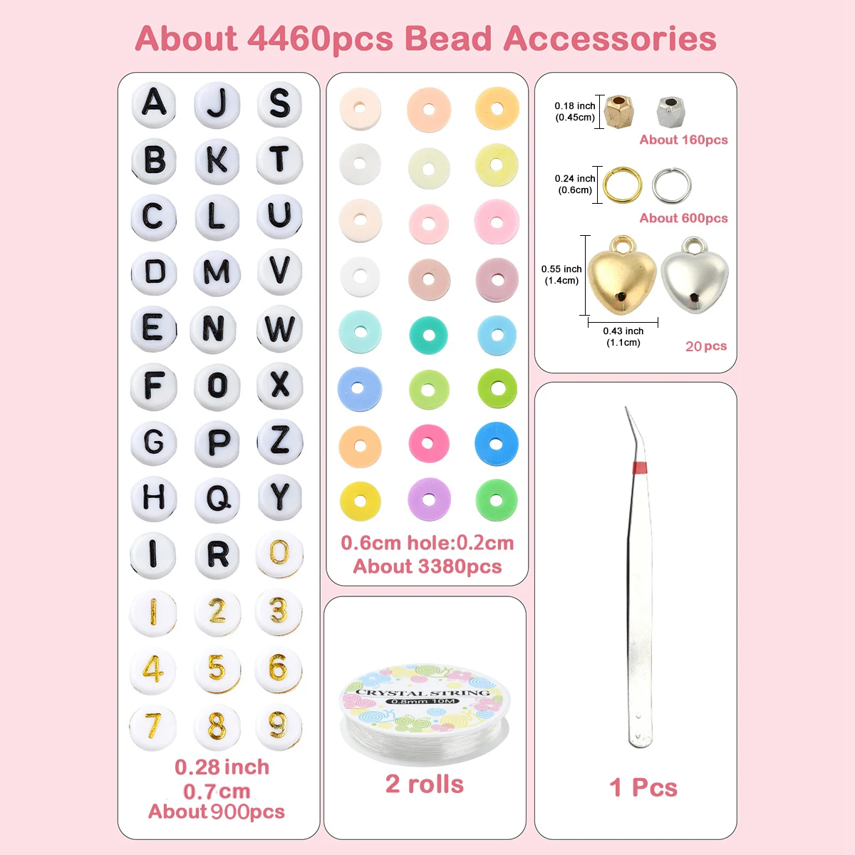Imagen 3: Kits de fabricación de pulseras de cuentas de arcilla polimérica hechas a mano, redondas y planas, para entusiastas de la artesanía, amigos, regalos