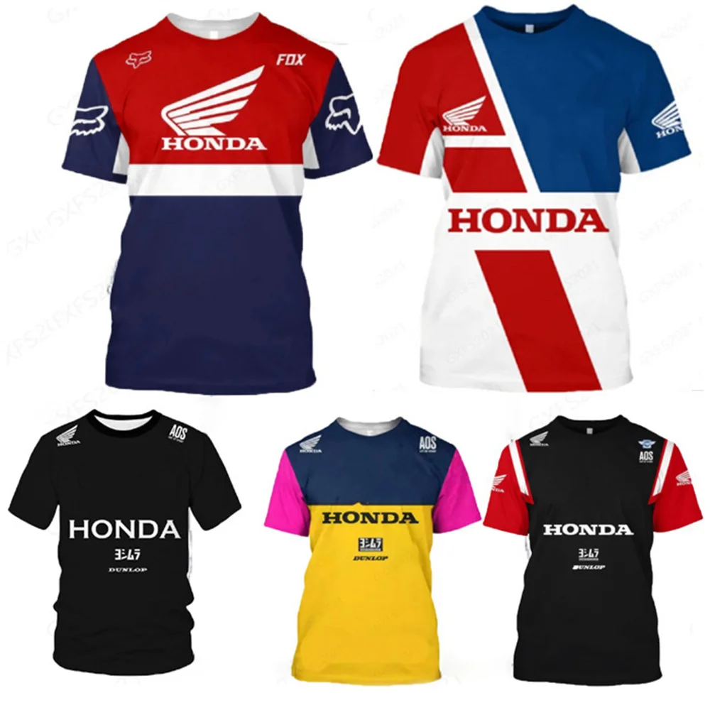 

2025 Hot Sale HONDA Men's Summer Cycling Short Sleeve 3D Printed Tops, Outdoor Sports Quick Dry Rally Racing Oversized T-shirts