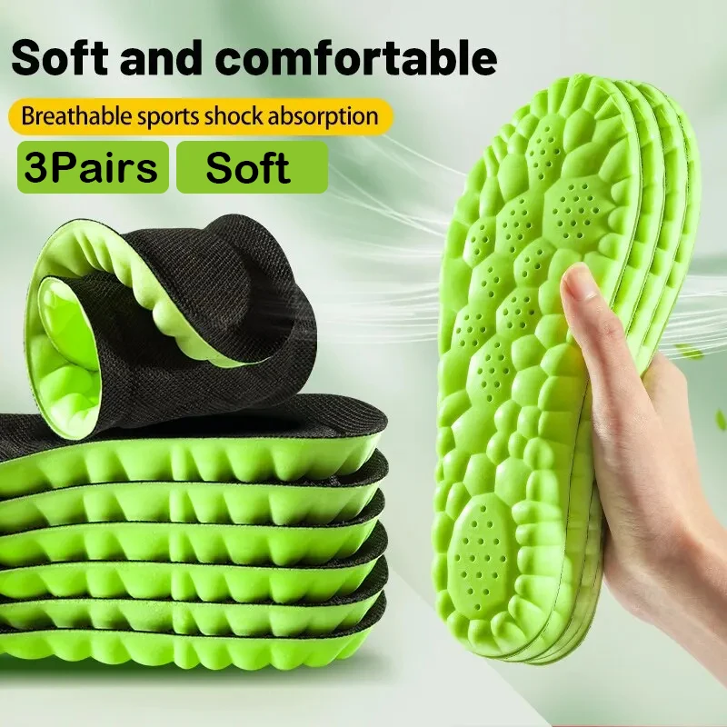 

Sports Shock Absorption Insole Green EVA Memory Foam Breathable Arch Support Orthopedic Shoes Pad Men Women Feet Care Shoes Pad
