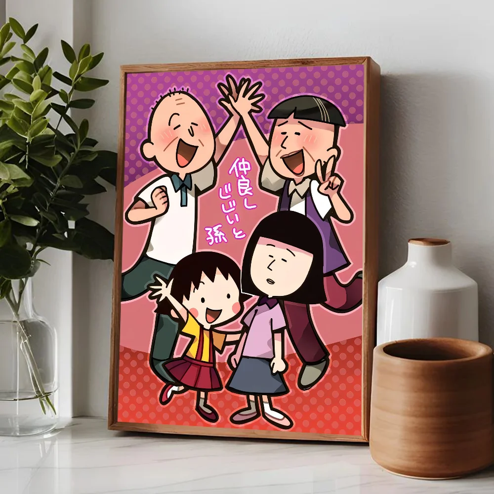 Chibi Maruko Chan Sakura Kyoko Poster Posters Sticky HD Quality Wall Art Retro Posters for Home Kawaii Room Decor