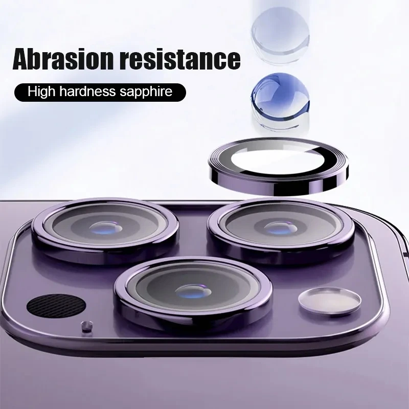 For iPhone 16 15 Pro Max Camera Protector Metal Lens Ring Glass For iPhone 14 15 Plus 15Pro Max 15 pro Lens Glass Cover image 4
