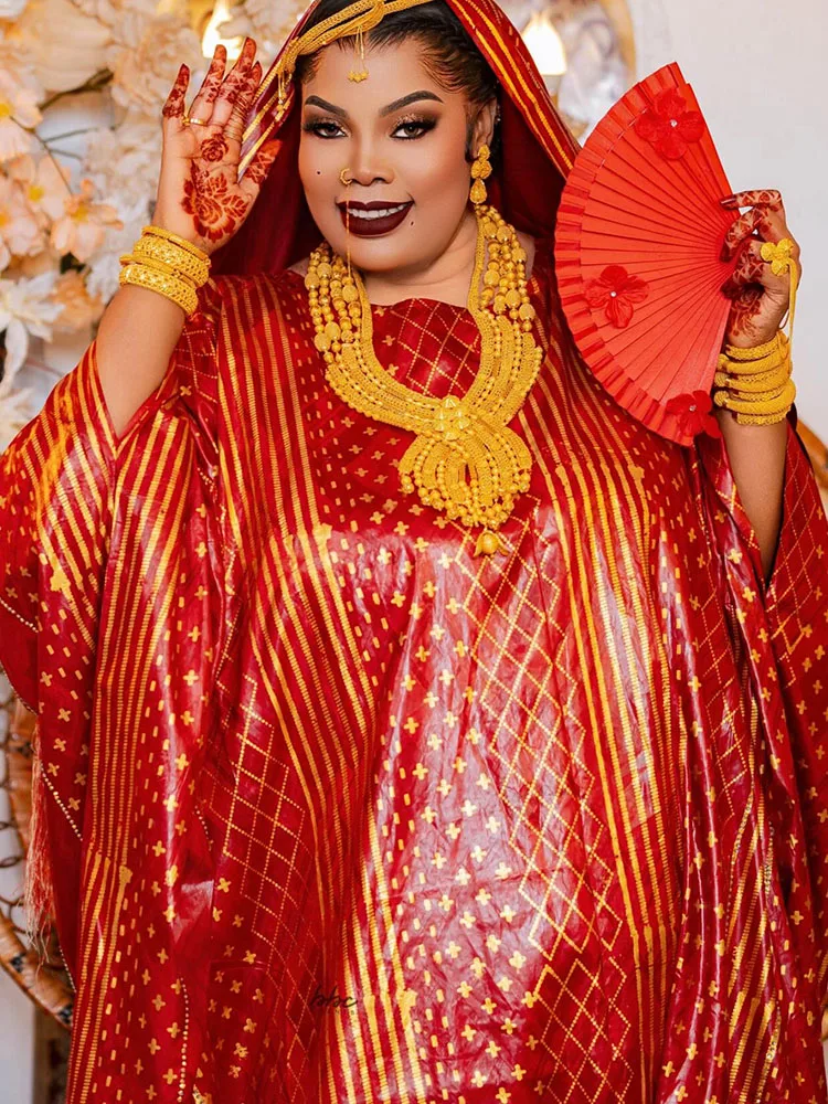 

Женское африканское платье-бубу, дашики, кафтан из мягкого хлопкового брокада с вышивкой, длинное платье для Рамадана, Ид и вечеринок