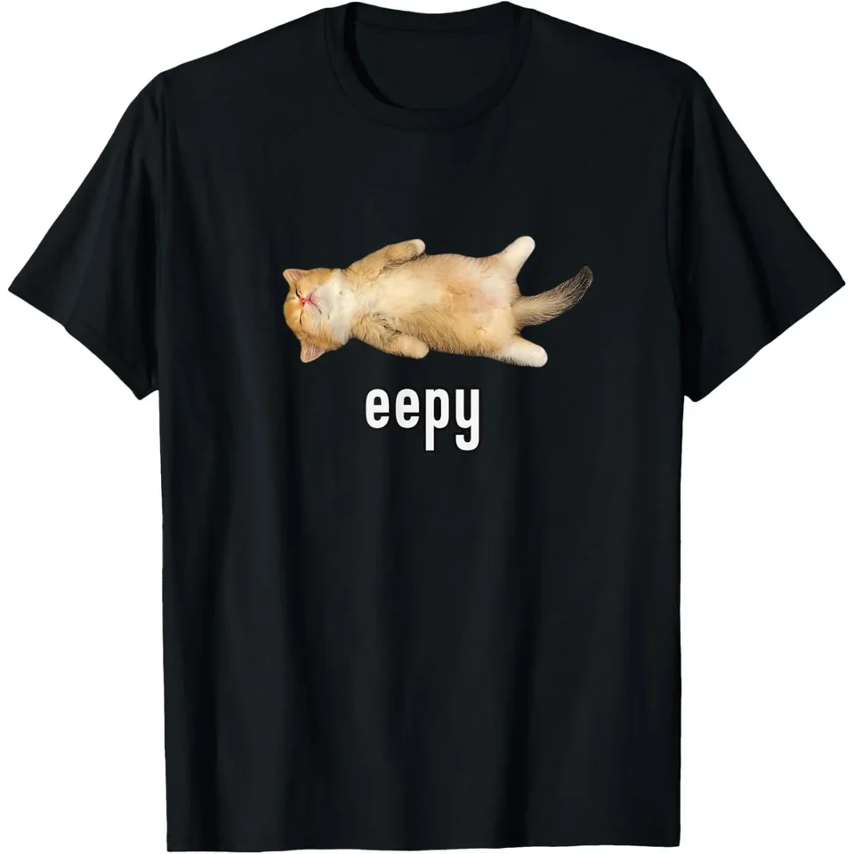 Silly Sleepy Cat Meme Comfortable T-Shirt