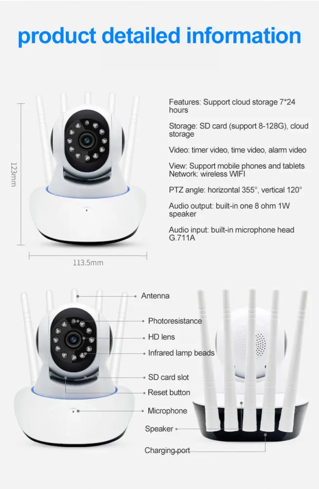 5MP IP Camera Smart Home Indoor WiFi Wireless Surveillance Audio Cam CCTV 2.4G Automatic Tracking Security Baby Monitor
