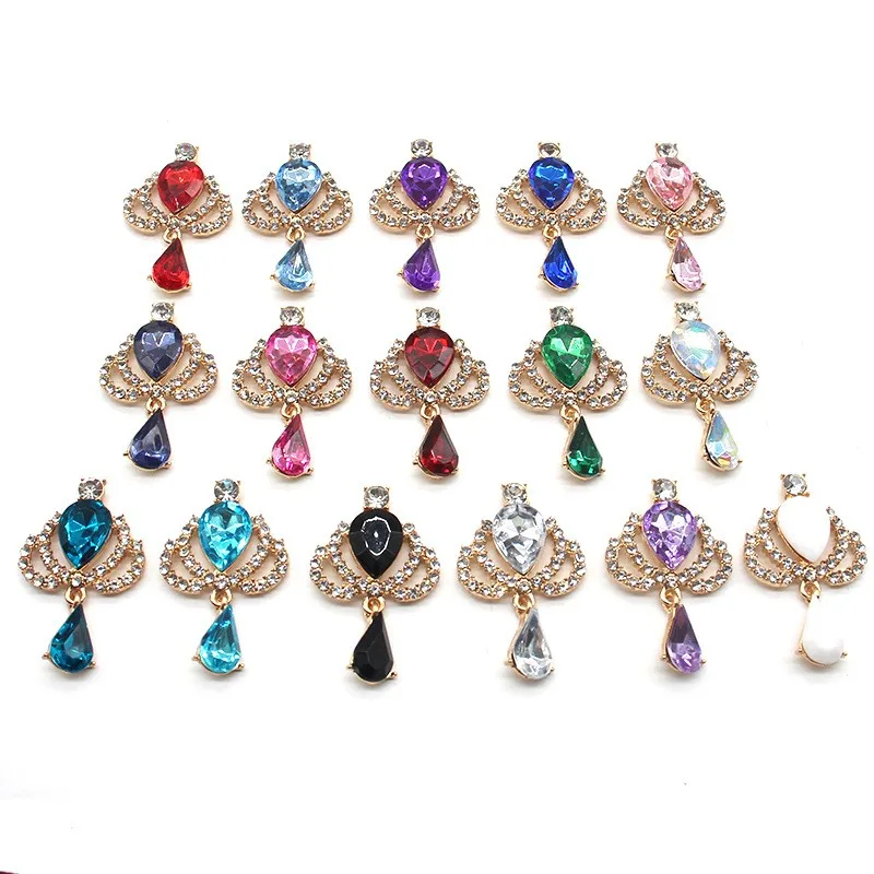 

Sparkly 10Pcs metal rhinestones small crown pendant accessories DIY clothing hair jewelry decorative accessories