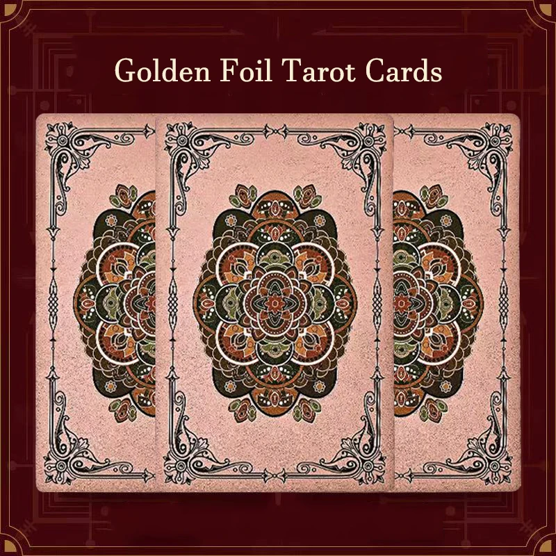 로즈 골든 타로-78pcs 가이드북이 포함된 클래식 타로 덱, 초보자 친화적인 타로 카드, 운세 보드 게임
