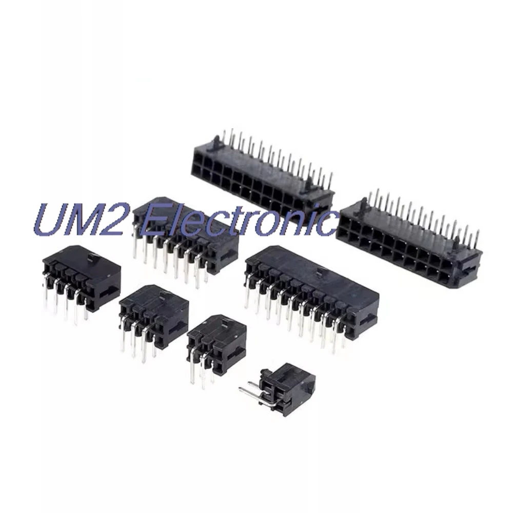 

100 piece MX3.0 connector 3.0mm pitch 90 degrees 43045 double row curved pin with buckle pin seat small 5557 connector