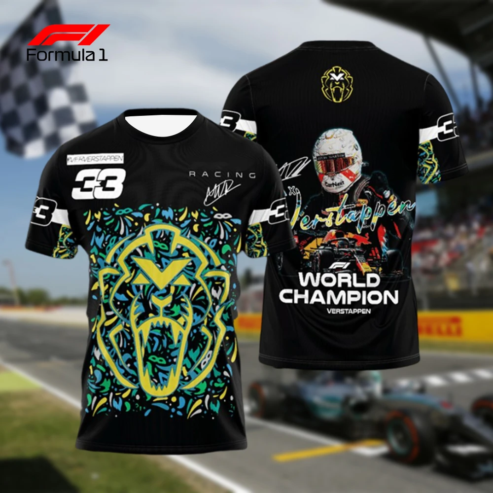 

Classic VerstappenF1 Racing Printed Commemorative Edition Men's T-shirt Short Sleeve Daily Personalized Trendy Car Fan Top