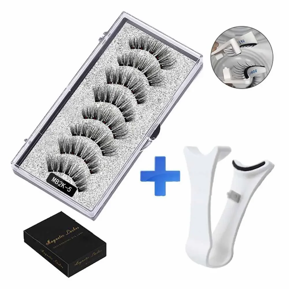4pairs Magnets Tweezer With 3d Magnetic Natural Mink Curler Professional Eyelash False Makeup Clip Extension Clamp Eyelash