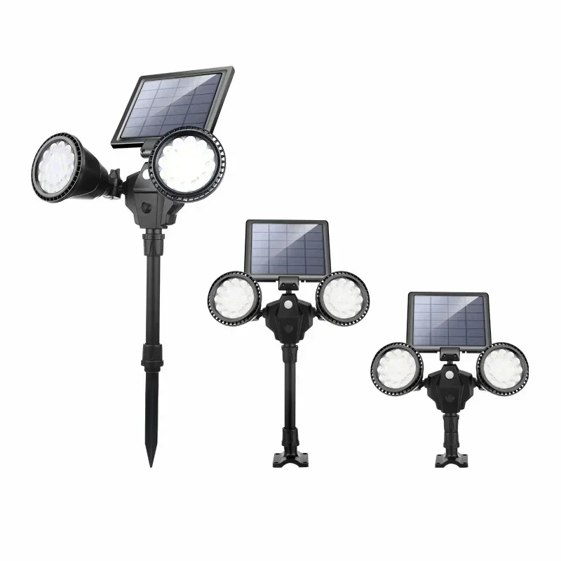 

A Solar outdoor spotlights, 7.2W solar panels Bright 2-in-1 adjustable automatic switch