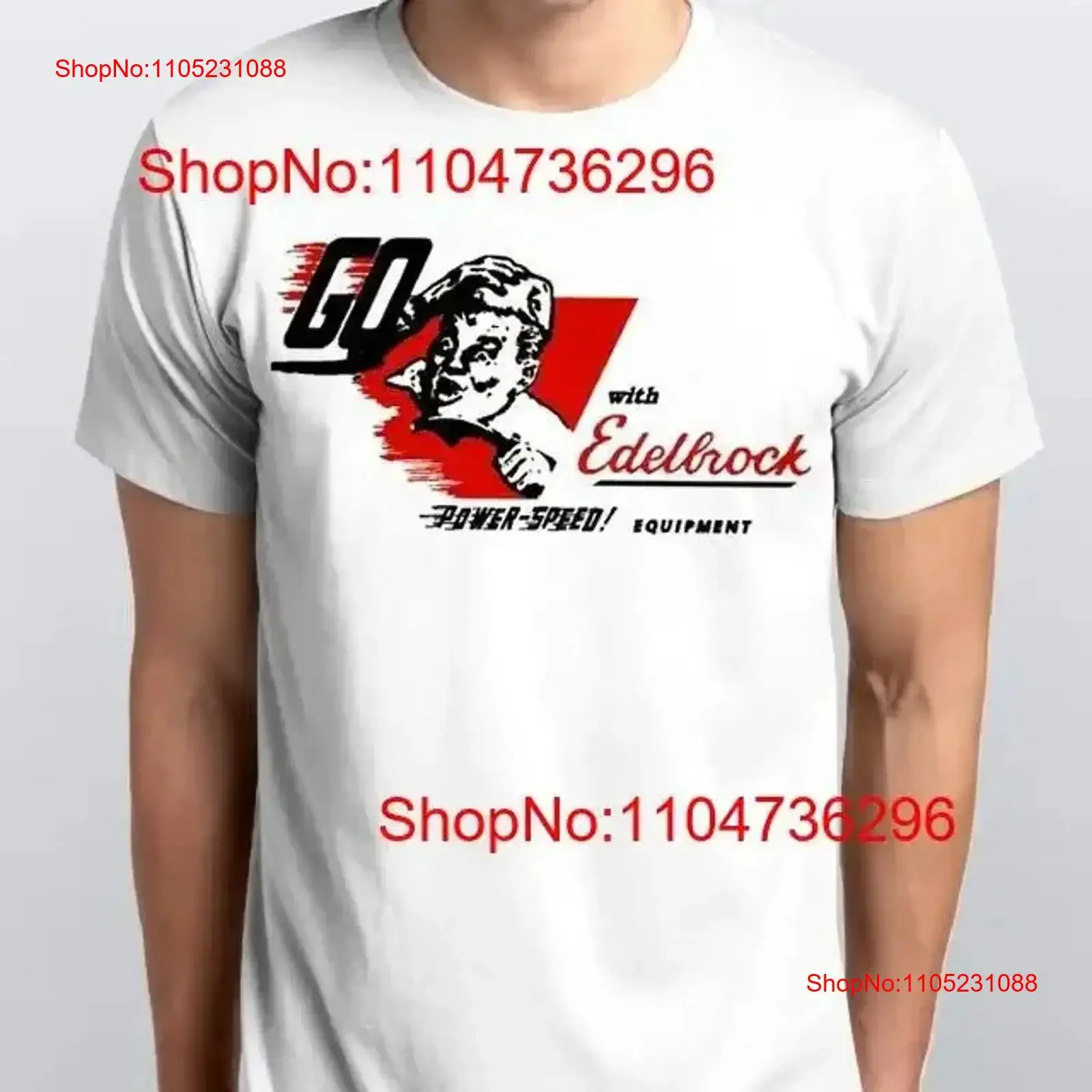 

VINTAGE STYLE EDELBROCK NEW GREY WHITE T SHIRT S M L XL 2XL Washed Slightly Casual homme Versatile vintage Washed Stretched