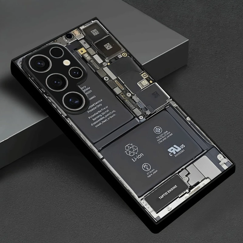 Internal structure diagram of motherboard: Glass phone case suitable for Samsung Galaxy S26 S25 S24 S23 S22 S21 S20FE/Ultra/Plus