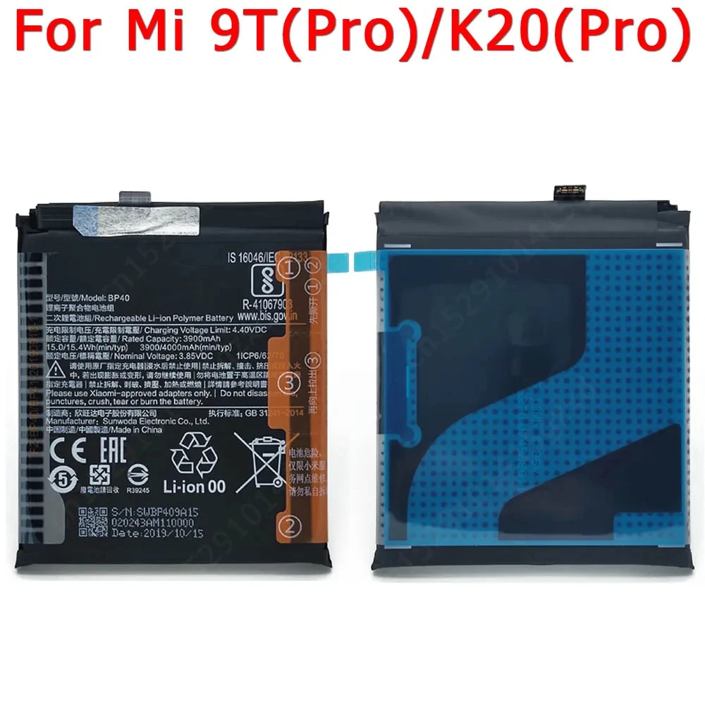 

100% For Xiaomi Mi 9T Pro K20 Battery BP40 BP41 Cellphone Built-in Li-lon Batteria Replacement Spare Repair Parts