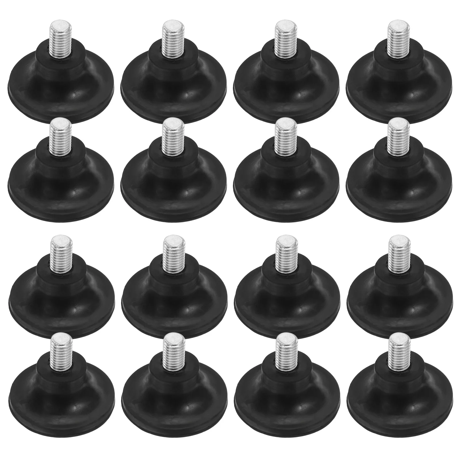 

12Pcs Rubber Shock Absorbing Feet M10 Threaded Screw Adjustable Furniture Levelers Desk Table Chair Cabinet Stabilizers
