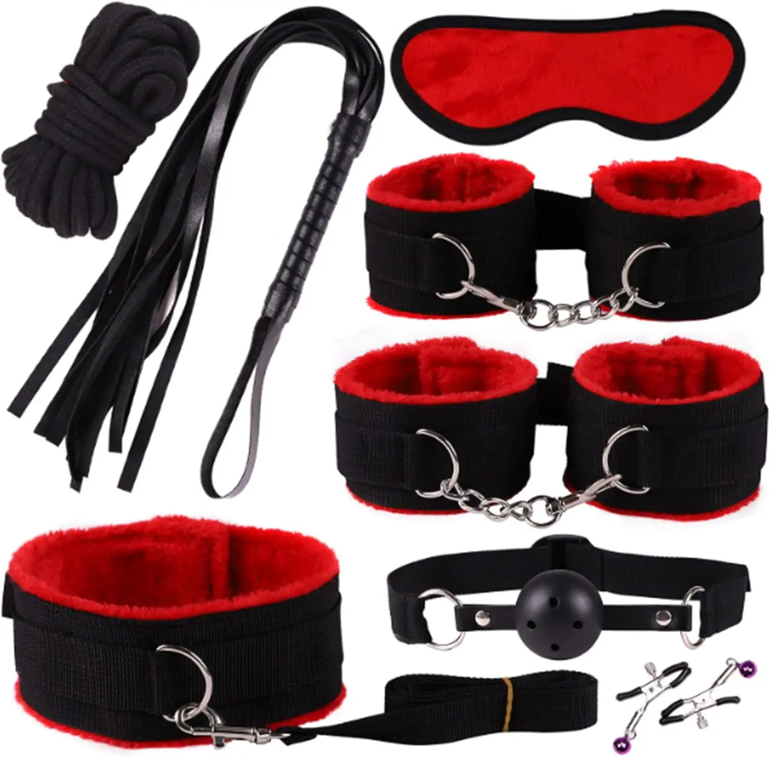 

BDSM-Bondage-Kit Restraints Kit Sex Toys For Couples, Bsdm Kits For Couples, Bdsm Set, Adjustable Bondage Set Fuzzy Handcuffs