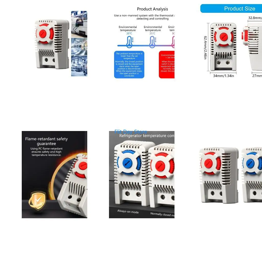 F92C Durability Flame Retardant Thermostat for Cabinet Featuring DIN Compatibility