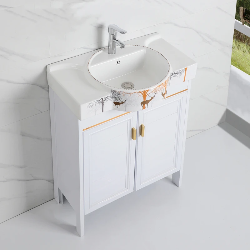 

Космический алюминиевый шкаф для умывальника, комбинированный унитаз от пола до потолка, умывальник, балкон, встроенный умывальник, мини-шкаф для ванной комнаты