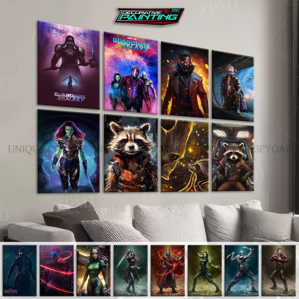 

Marvel Cinematic Universe Guardians of the Galaxy Prints Canvas Wall Art Painting Home Decoration Poster Room Frameless Pictures