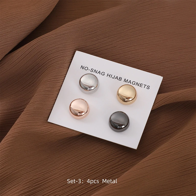 Mode 4 stks/zak Magneet Hijab Sjaal Broches Pins Voor Vrouw Versierd Accessoires Moslim Dames Snoep Kleuren Magneten
