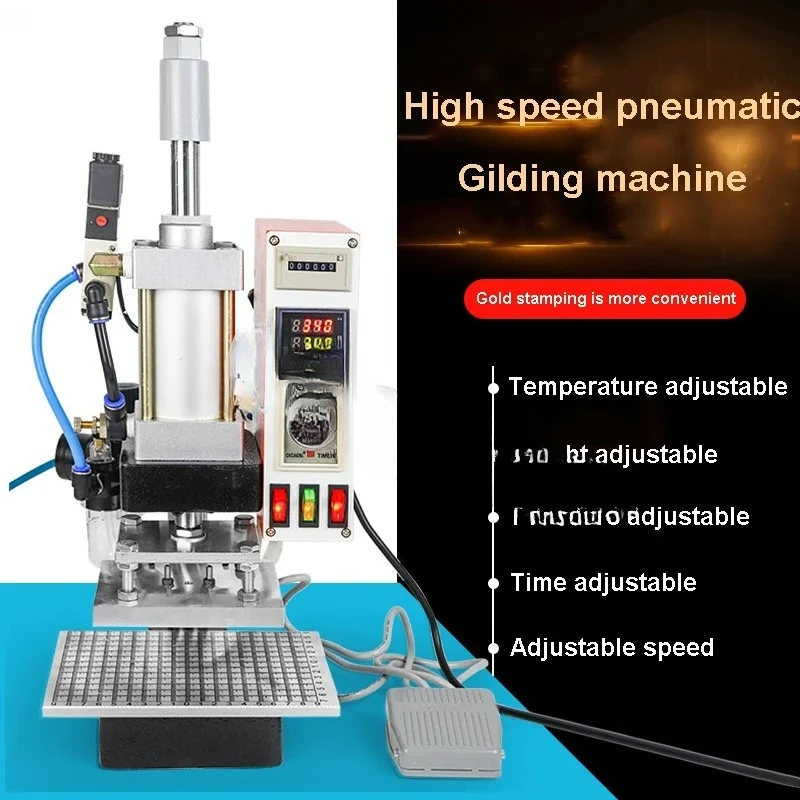 Small Pneumatic Hot Stamping Machine Leather Printer Embing Machine for Leather Embing  LOGO Indentation Stamping Tool
