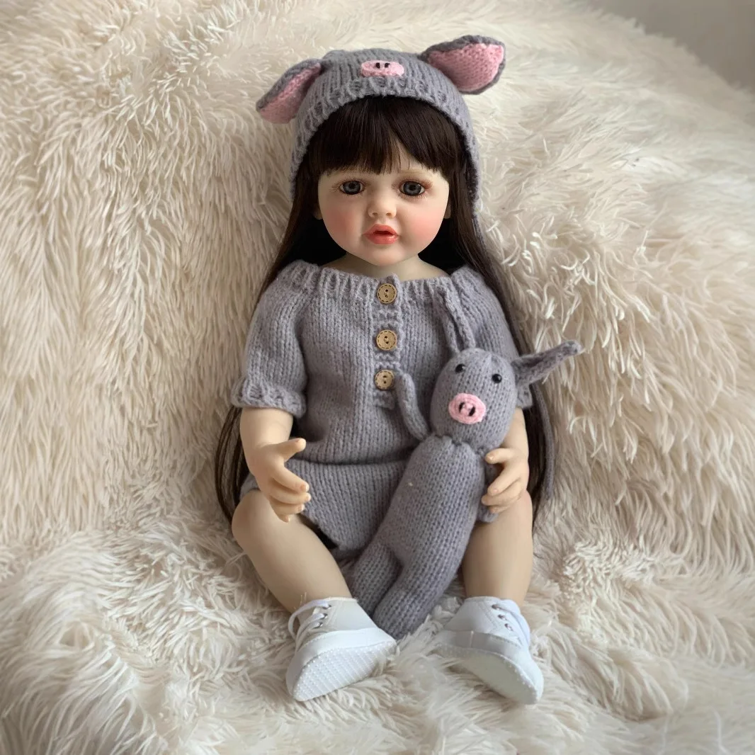 55cm 다시 태어난 인형 시뮬레이션 비닐 인형 인형, 아기 부드러운 고무 장난감 시뮬레이션 인형 장난감