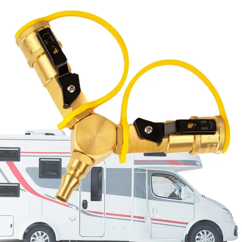 RV Quick Connect Splitter Quick Connect Hose Connect To Motorhome Tabletop Grill Hose Fittings Connector Quick Connect