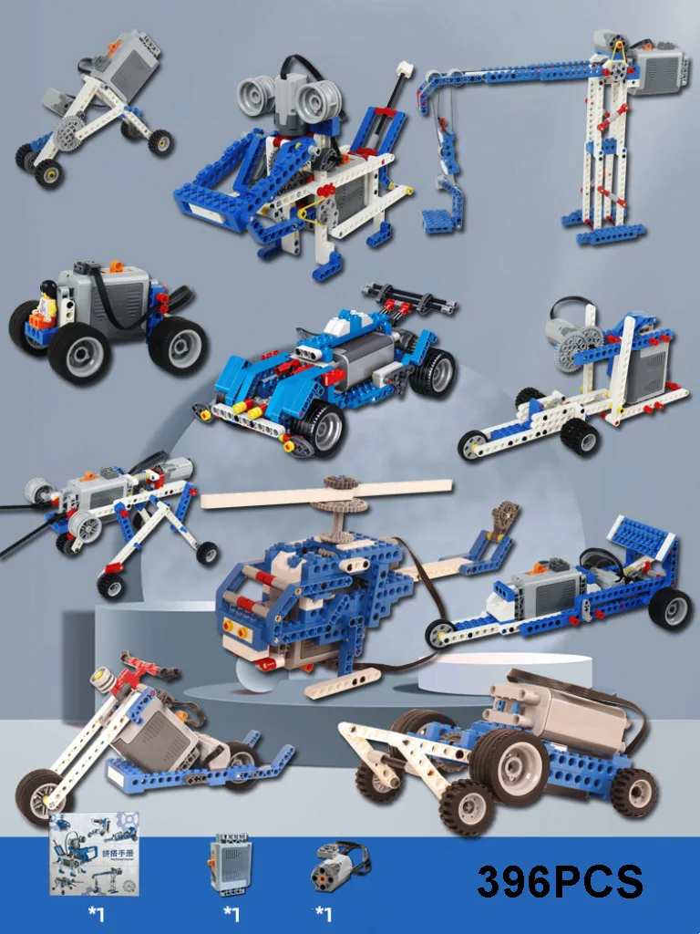 Części techniczne STEM 9686, zestaw DIY, technologia, programowanie, edukacyjny, dla uczniów, nauka budowania, klocki, zabawki dla dzieci, prezent. — 2