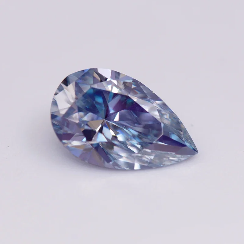 Moissanite Stone Pear Cut Lavender Colour Lab Created Diamond Gemstone Advanced Jewelry Making Materials With GRA Certificate