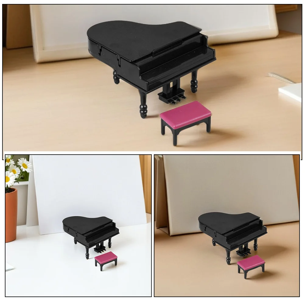 2set Miniatur Klavier: Mini Grand Für Puppenhaus Mini Möbel Winzige Musikinstrumente Pretend Spielen Klavier Simulation Aufrecht