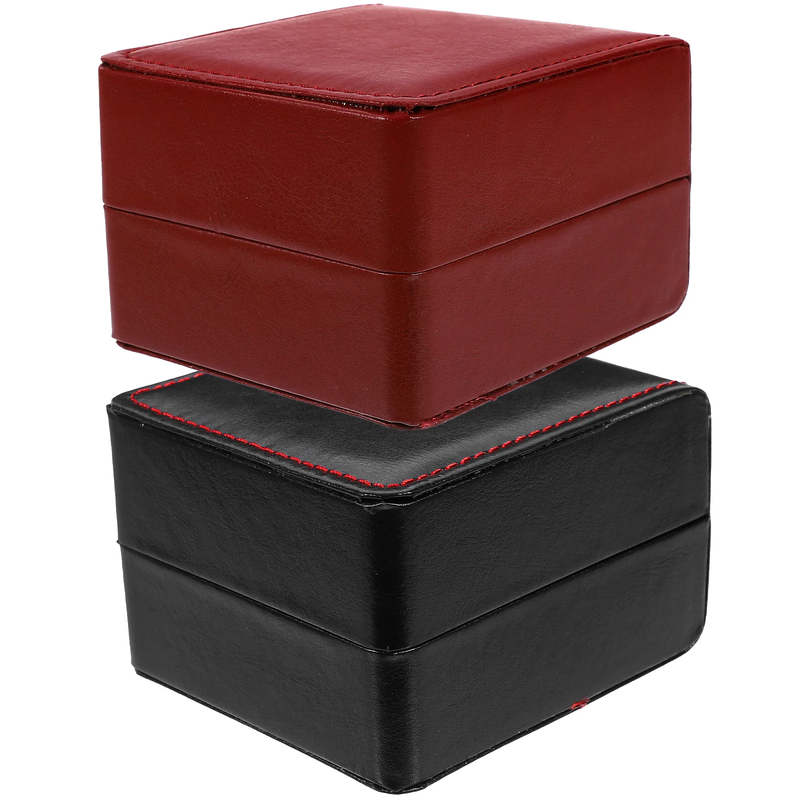2Pcs Elegant PU Leather Watch Box Jewelry Storage Organizer Gift Packing Case