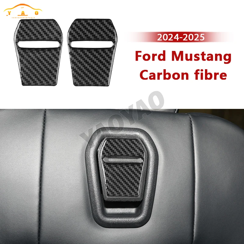 

Carbon Fiber For Ford Mustang GT 2024 2025 Car Seat Handle Decorative Panel Interior Cover Trim Sticker