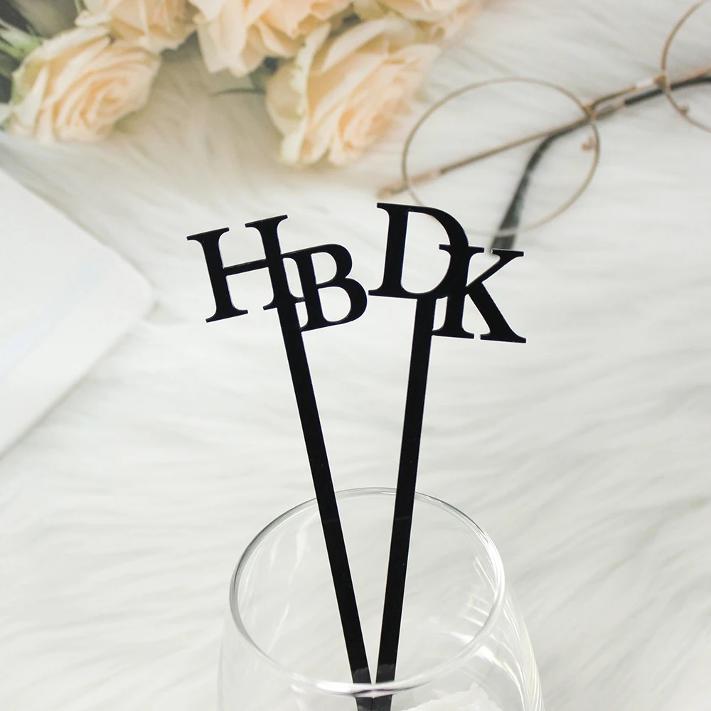 12/30/50/80PCS Personalized Drink Name Stirrers Swizzle Sticks Cocktail Party Bar Stir Sticks Wedding Party Drink Sticks JBB11