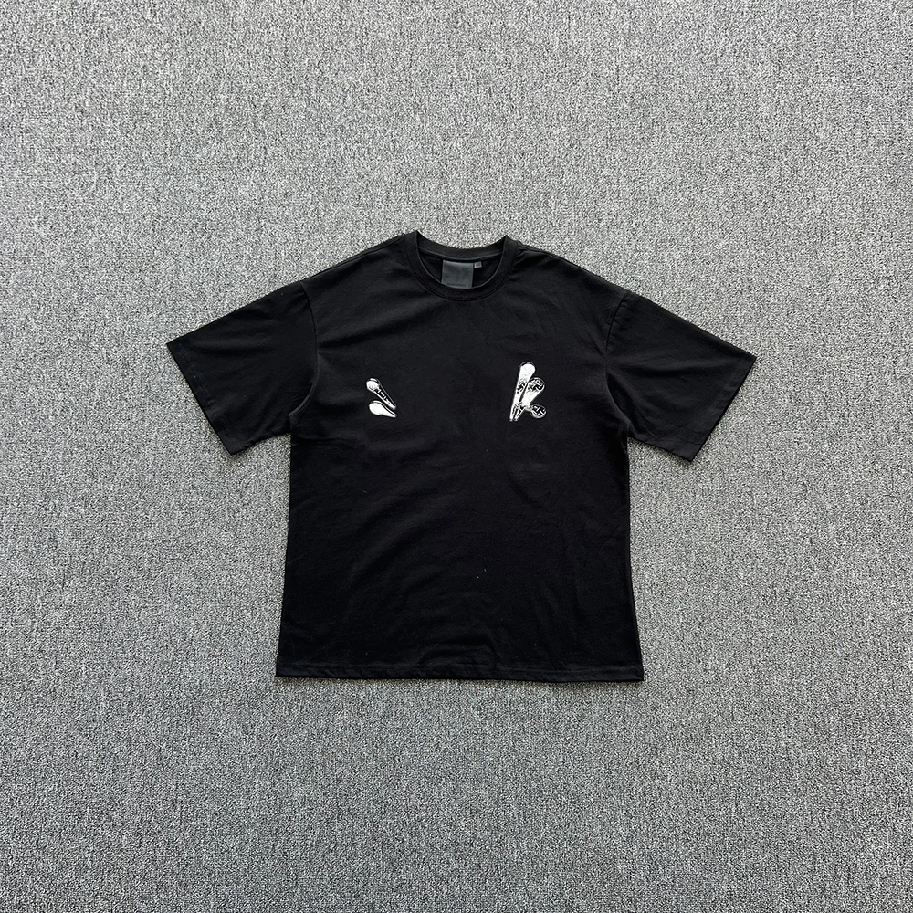 

SY-125 Men's Cotton Short Sleeve Tee Jogger T-shirt Summer Tracksuit Top Jersey Steel Stamp Printed Short-sleeved Shirt
