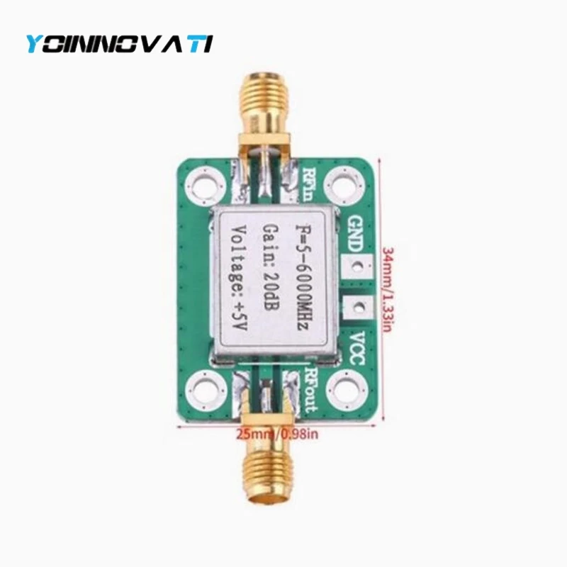 1pcs 5-6000MHz Power Amplifier 5-6000MHz Gain 20dB Broadband RF VHF UHF Power Amplifier Module Broadband Power Amplifier