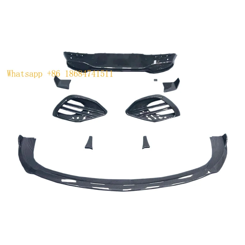 Carbon Fiber Front Lip Rear Diffuser Spoiler Vent Kit EQE V295 2022-2025 Style Body Kit