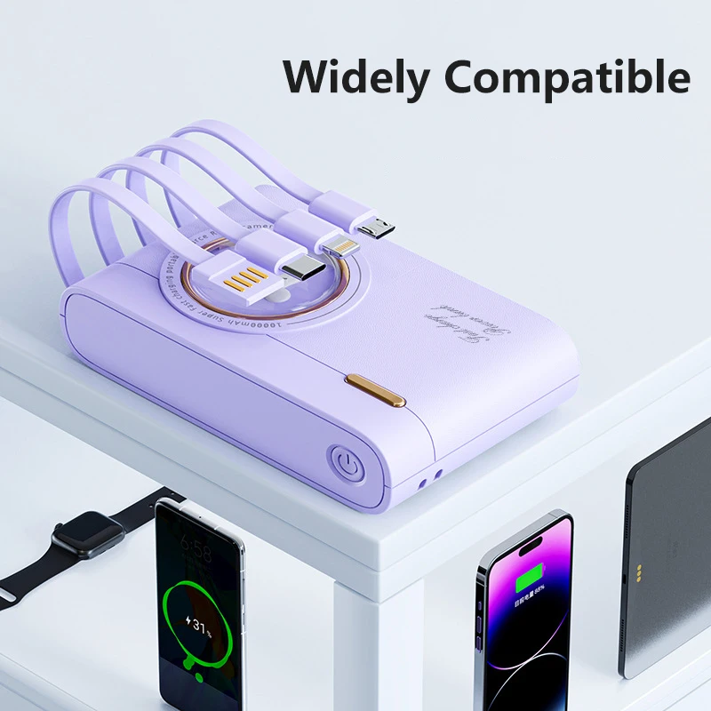 20000mAh Power Bank With USB C Cable 2.1A Fast Charging Portable Battery Mini Cartoon Powerbank for iPhone Samsung Xiaomi Huawei view 6