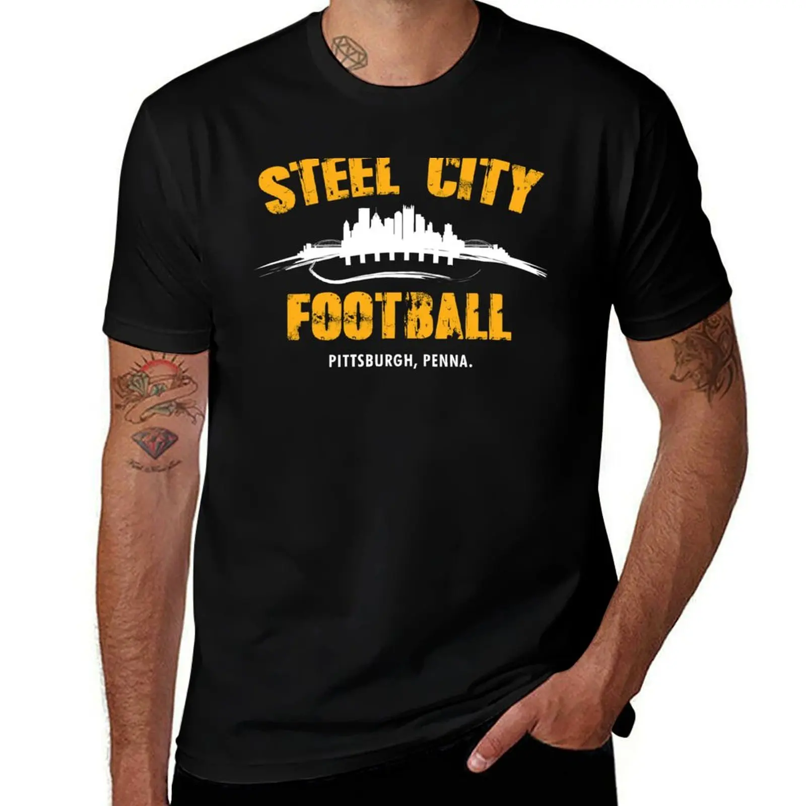 

STEEL CITY FOOTBALL T-Shirt t shirt man designer men t shirt cotton 100% anime t shirts oversize T-shirt