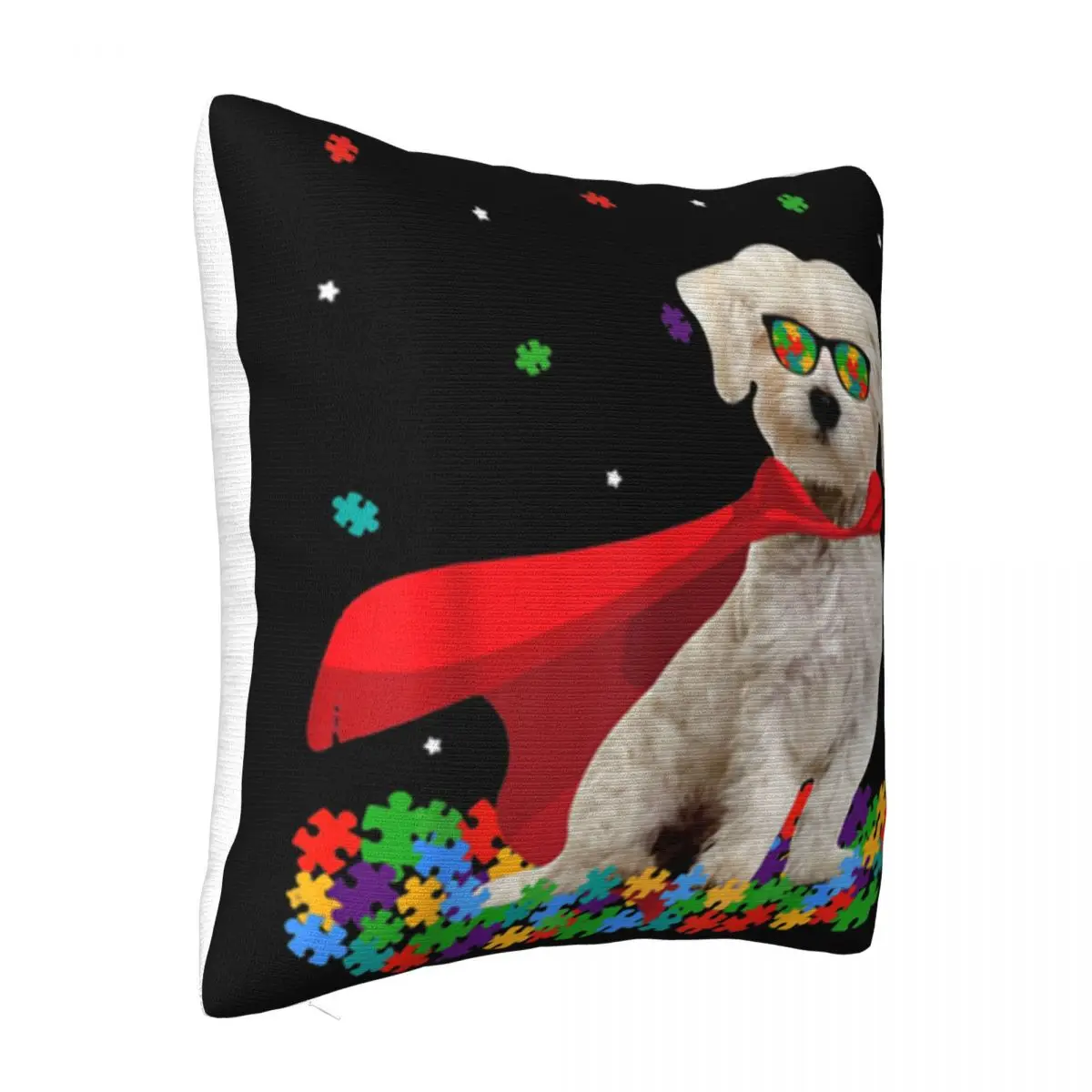 Cool Maltese Autism Awareness Graphic Dog Lover Any Logo Basic Rock Many Colors Swag Slim Fit Pillow Case