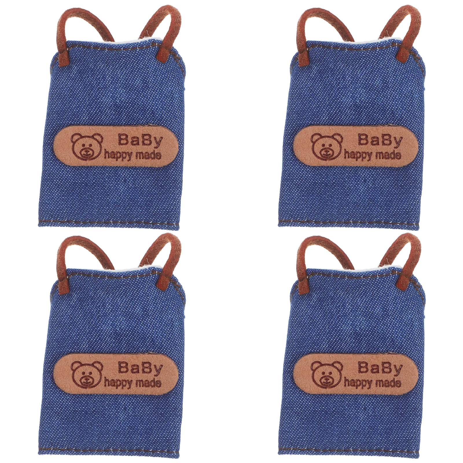 4 قطعة مآزر الدنيم المصغرة ل 10 سنتيمتر أنيق جان المئزر تصميم صغير الخبز الزي ملحق لدور المطبخ دمية