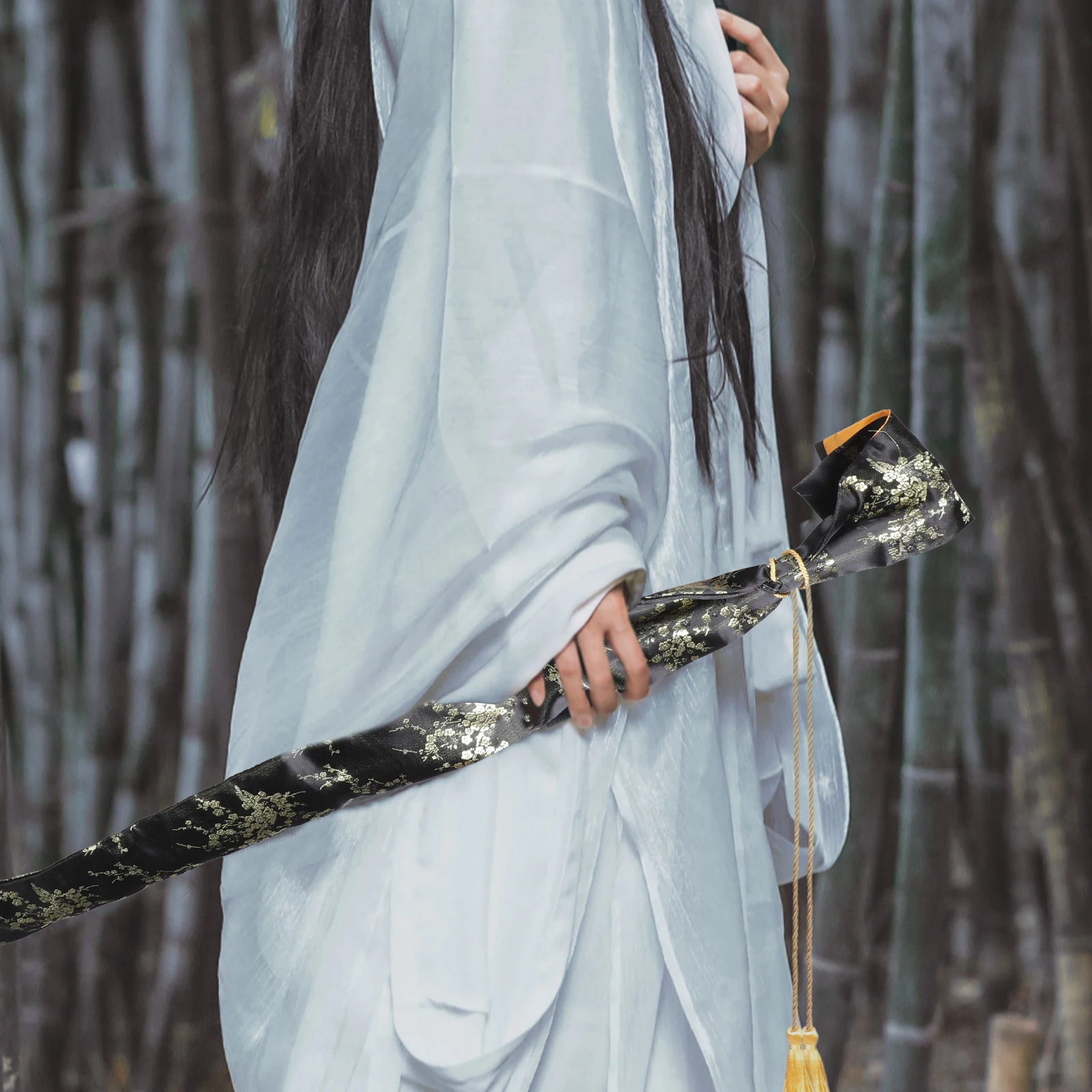 

Sword Bag Storage Case for Japanese Silk Pouch with Tassel Martial Bag Protector Long Item Storage Tai Chi Sword