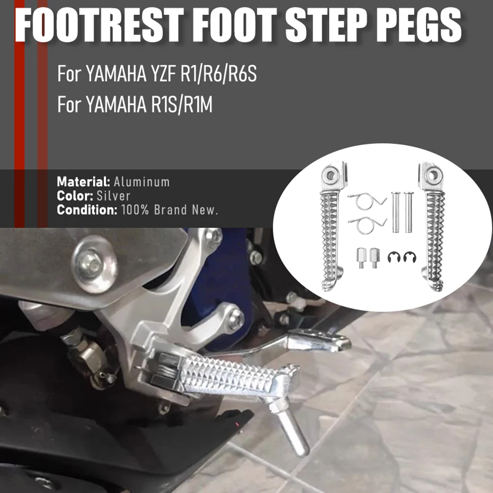 Motorcycle Accessories Front Footrest Rear Peg Aluminum Foot Rests Pedal Parts Fit For YAMAHA YZF R1 R6 R1S R6S R1M YZFR1 YZF-R1
