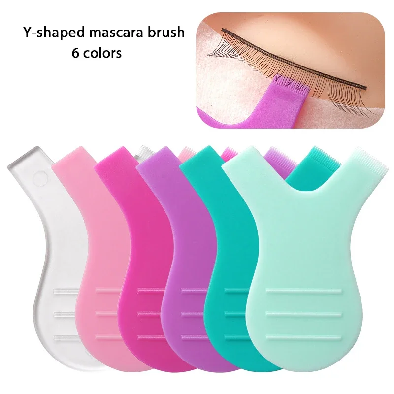 20/50pcs Y Shap Silicone Eyelash Brush Clean Comb Tidy Up For Woman Grafting Lash Extention Lifting Makeup Tool Wholesaler