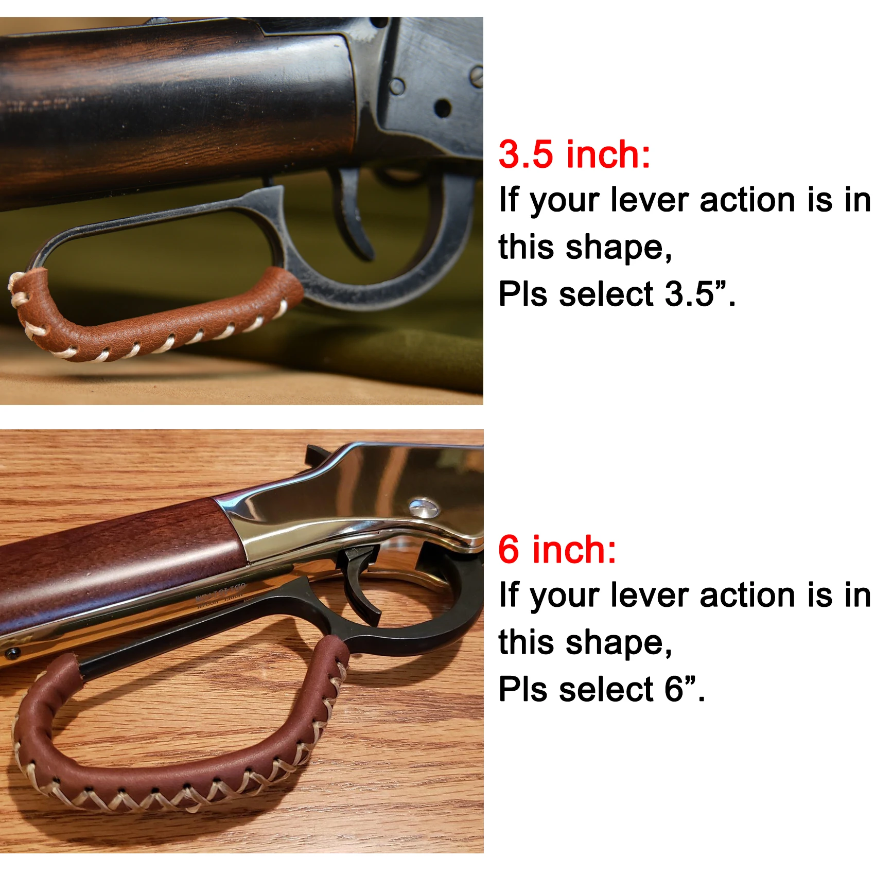 Wayne\'s Dog Quality Leather Lever Wrap For Lever Action for Rifles Shotguns 3.5 Inch & 6Inch