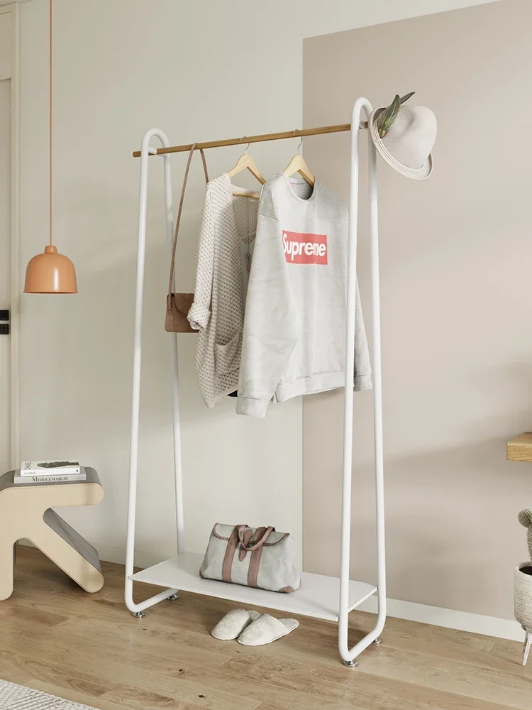 

Clothes and hats rack, solid wood clothes rack, floor to ceiling bedroom, simple storage, hanging clothes