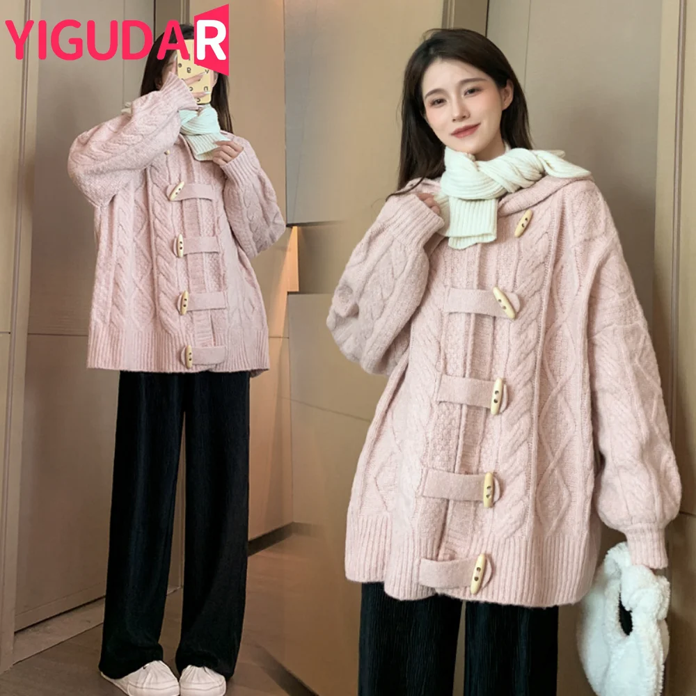 Maternity Cardigan Sweater Coat 2023 New Autumn Winter Clothes For Pregnant Women Korean fashion Pregnancy photoshoot Jackets