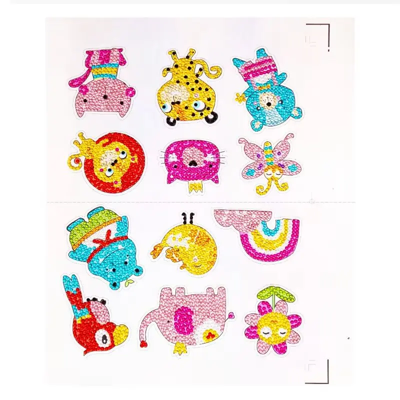 

Cartoon DIY Handmade 5D Diamond Stickers Princess Dot Diamond Paintings Animal Themed Random Stickers for Creative Crafting